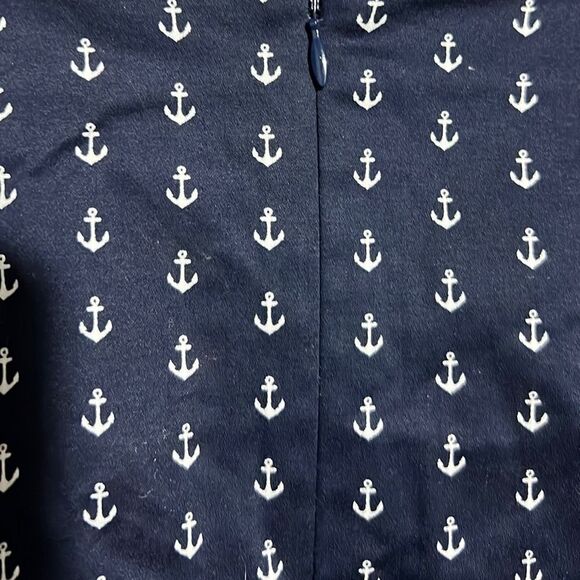 J. Crew skirt cotton blend pockets navy white anchors 6 FIRM on PRICE - Picture 3 of 5